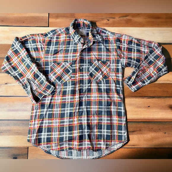 Vintage Longstreet Plaid Shirt Medium Long Sleeve 100% Cotton Button Down Shirt - Picture 1 of 8